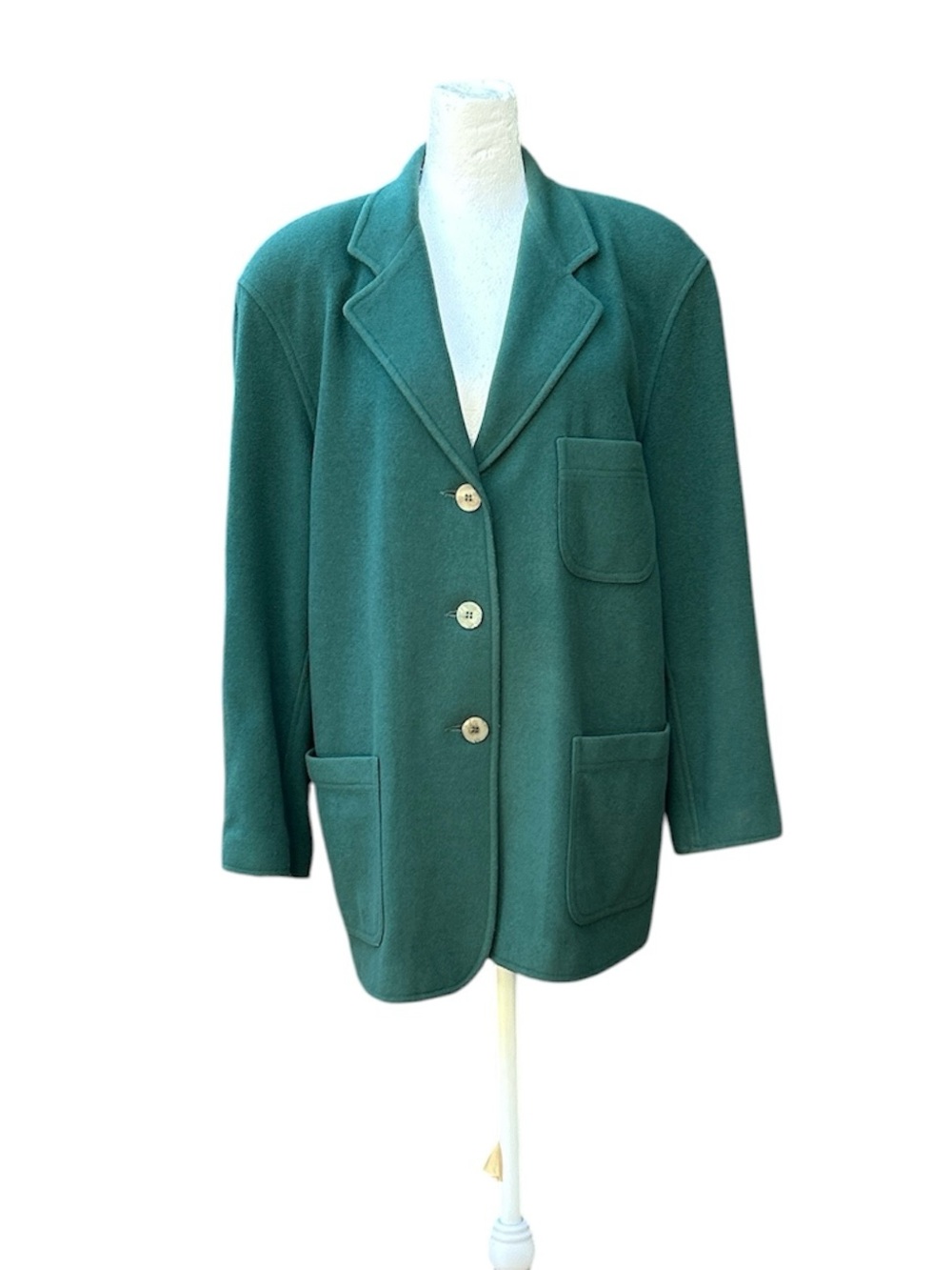 Vintage Blazer Jacket Dark Green Wool Cashmere Compagnie Express